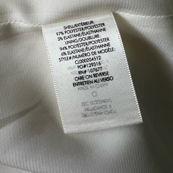 Alice and Olivia Kiro Pleated Shoulder Dress size 12 Ecru Off White - Picture 8 of 10